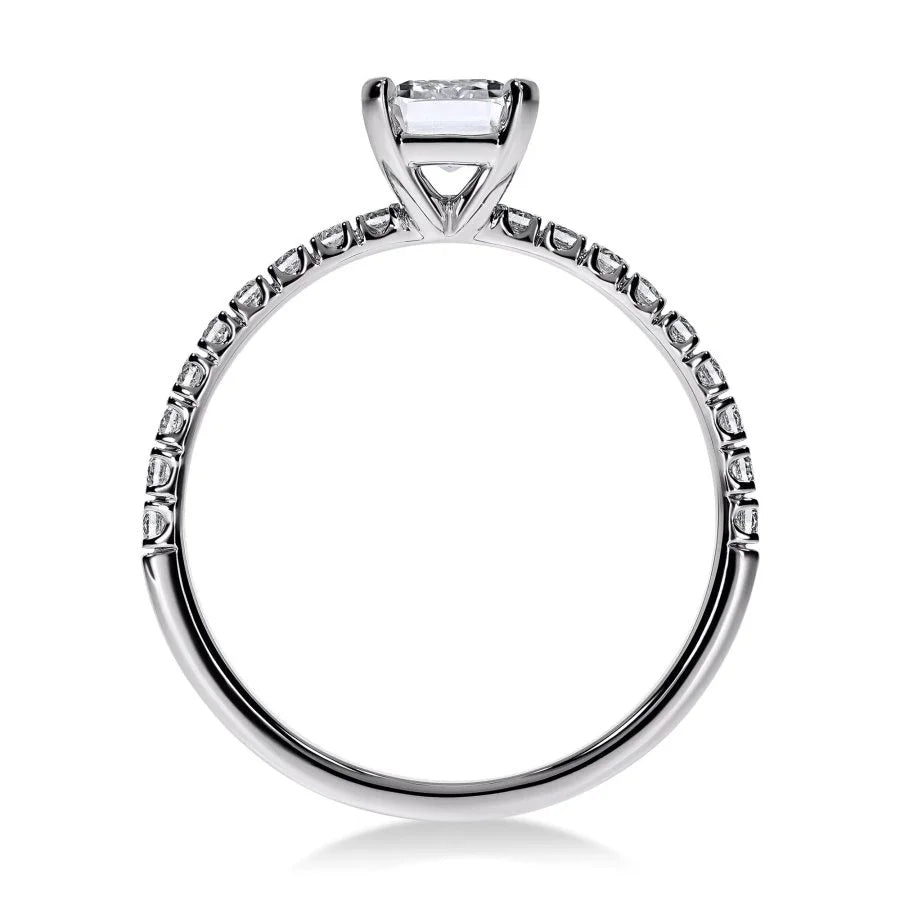 Bague de Fiançailles Diamant Émeraude Pavée | LeDiamanti - LeDiamanti