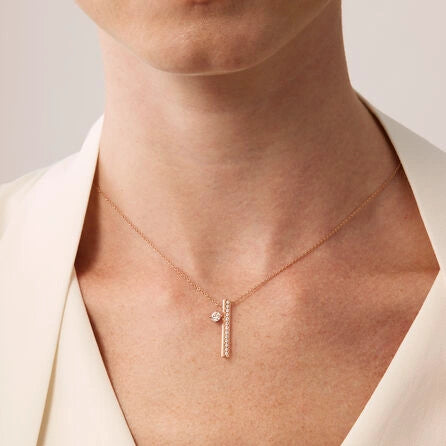 Collier Juste un Trait - Élégance Minimaliste en Diamants Naturels | LeDiamanti - LeDiamanti
