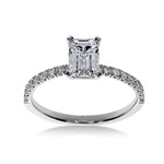 Bague de Fiançailles Diamant Émeraude Pavée | LeDiamanti - LeDiamanti