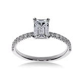 Bague de Fiançailles Diamant Émeraude Pavée | LeDiamanti - LeDiamanti