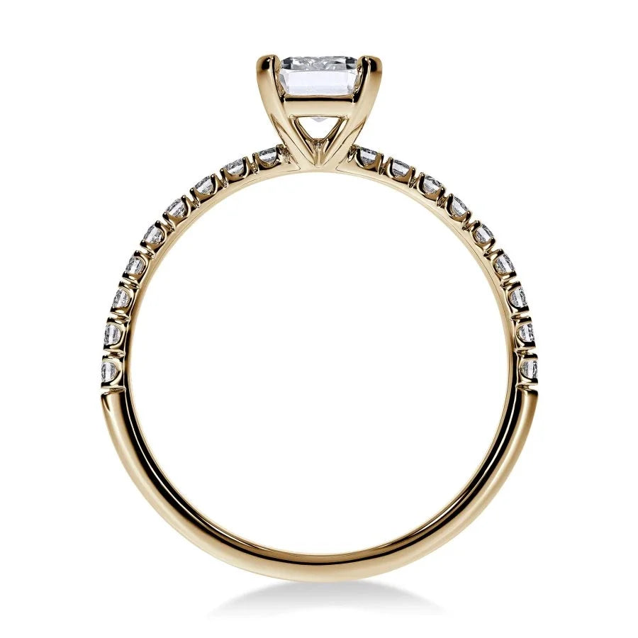 Bague de Fiançailles Diamant Émeraude Pavée | LeDiamanti - LeDiamanti
