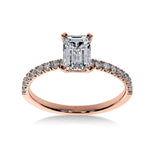 Bague de Fiançailles Diamant Émeraude Pavée | LeDiamanti - LeDiamanti