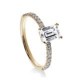 Bague de Fiançailles Diamant Émeraude Pavée | LeDiamanti - LeDiamanti