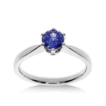 Bague de fiançailles Saphir Éternel en or blanc avec saphir de 0.50 carat, vue de face